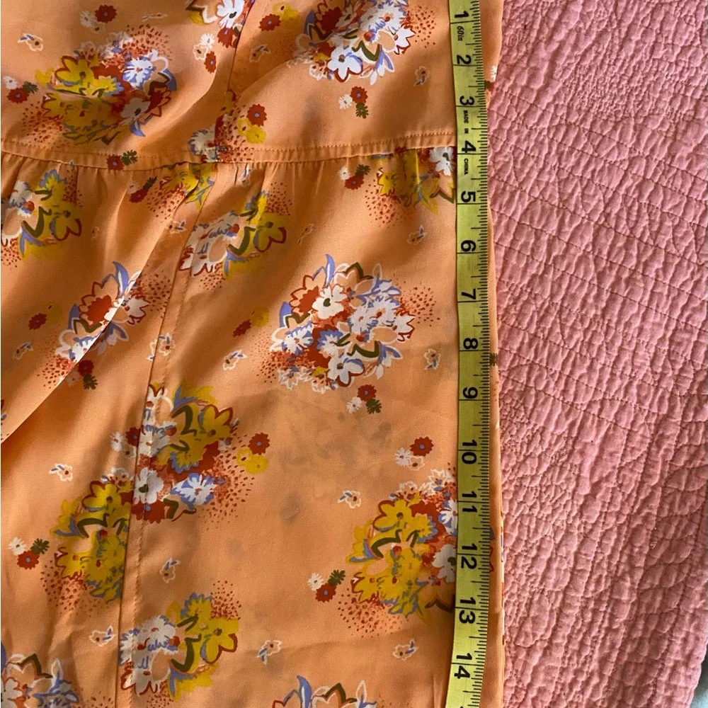 LOFT Tank top, ruffle sleeves coral. Sz XL - Picture 6 of 6